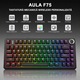 Безжична механична гейминг клавиатура AULA F75, тихи суичове Light Feather, 75%, 80 клавиша, трирежимен Bluetooth/2.4G/USB-C, RGB, hot-swap, gasket mount, мултимедиен бутон, NKRO, батерия 4000mAh