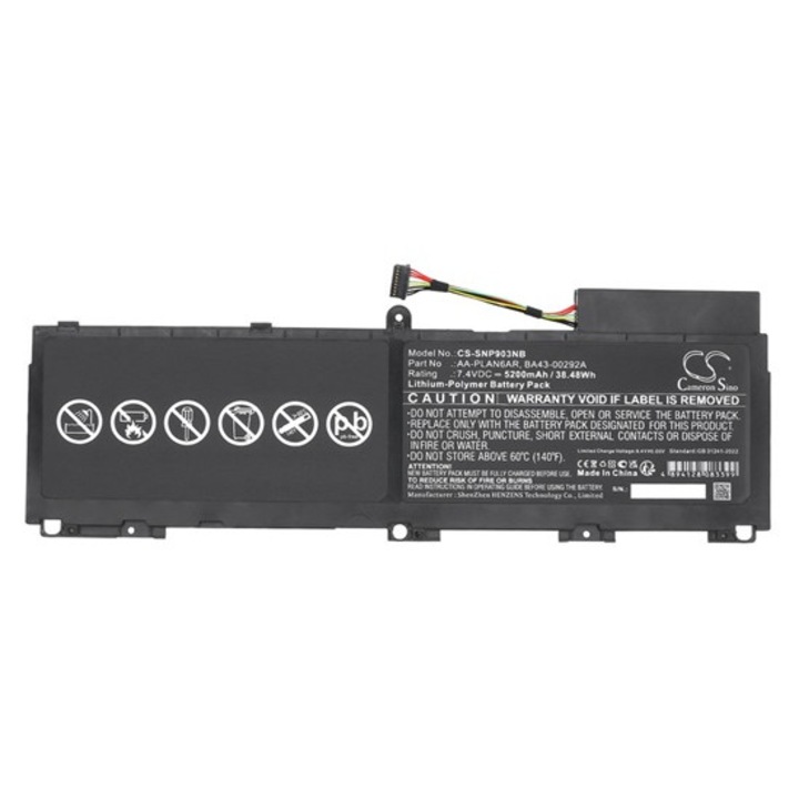 Cameron sino li-polymer akkumulátor, 7.4v, 5200mAh, kompatibilis samsung aa-plan6ar -vel