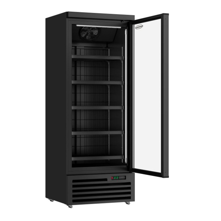 Congelator Combi JDE-600F BL, 600l, negru, cu usa din sticla