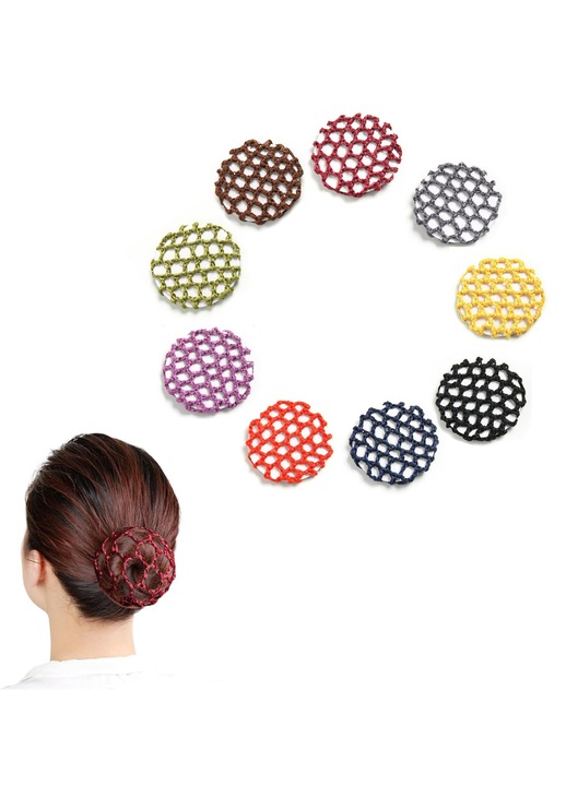 Set 9 plase elastice pentru coc, invizibile, multicolor, universal