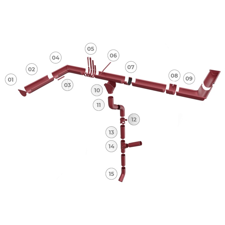 Fém ereszcsatorna kampó RAL 8017 barna, hossza 16 cm, Ø 125 mm