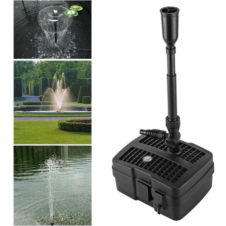 Tószivattyú 4 az 1-ben, 1000 l/h, UV 5W, beépített szűrő, 10m kábel