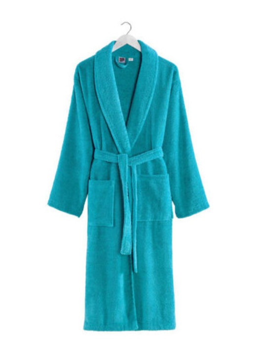 Velúr fürdőköpeny, 100% pamut, XL/XXL méret, Lenjerii Deosebite, Türkiz