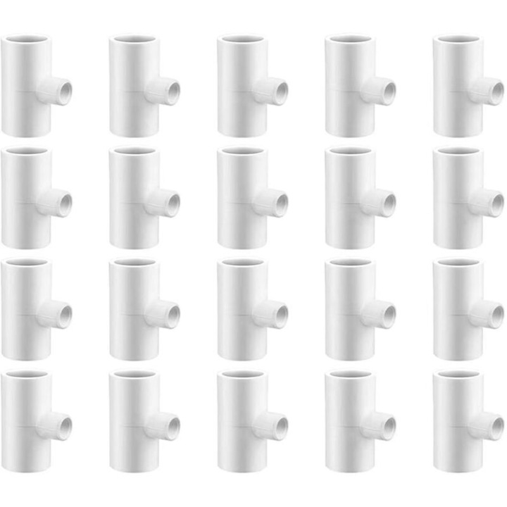 20 darabos T-PVC csatlakozó készlet baromfi itatóhoz 1/2" 1/8"