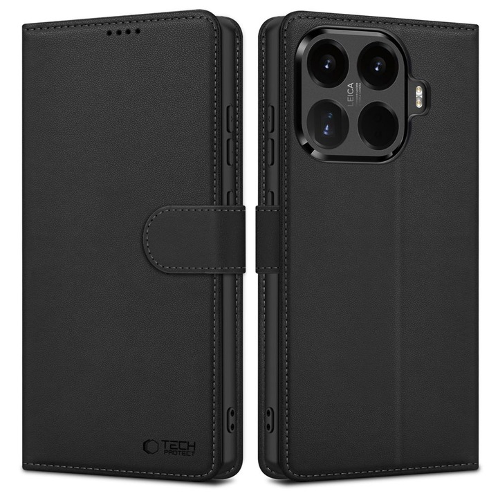Калъф тип портфейл Tech-Protect Wallet, съвместим с Xiaomi 17T Pro, черен