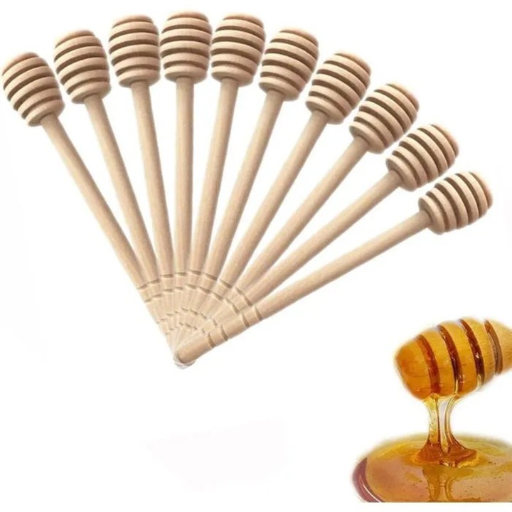Linguri pentru miere din lemn bio 15cm set 50 buc