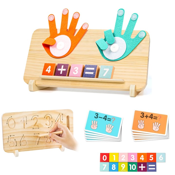 Образователна играчка Монтесори, дърво, цветна, 3-6 години, 30x30x10см