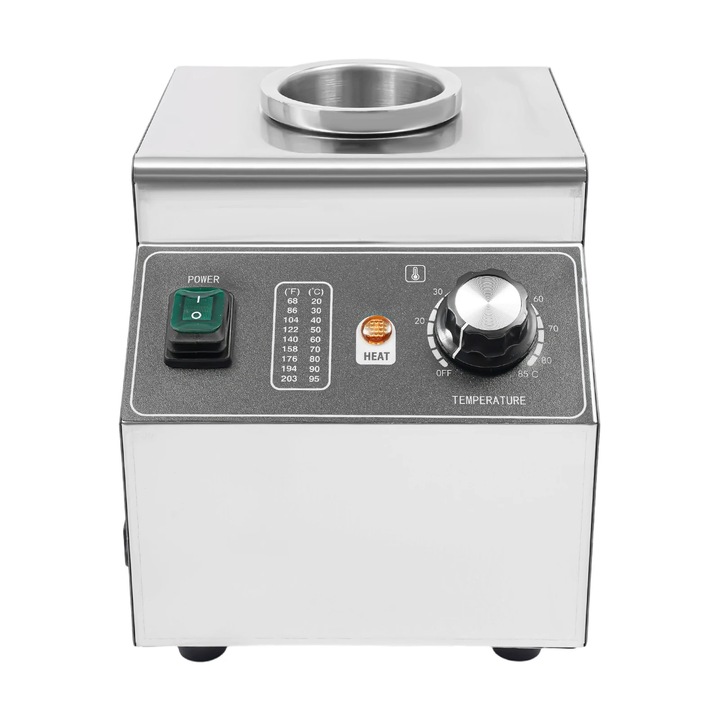 Incalzitor electric pentru sos, dozator de blat pentru ciocolata si branza, 220V din otel inoxidabil, incalzitor cu sticla pentru ketchup si frisca, argintiu