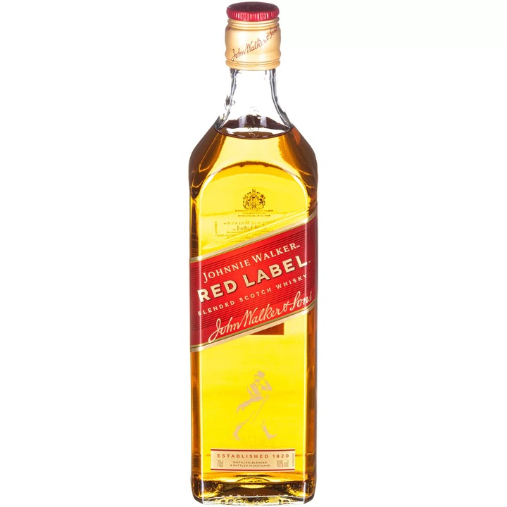 Whiskey Johnnie Walker Red Label 1L, bourbon, 40% alcool, sticlă pătrată