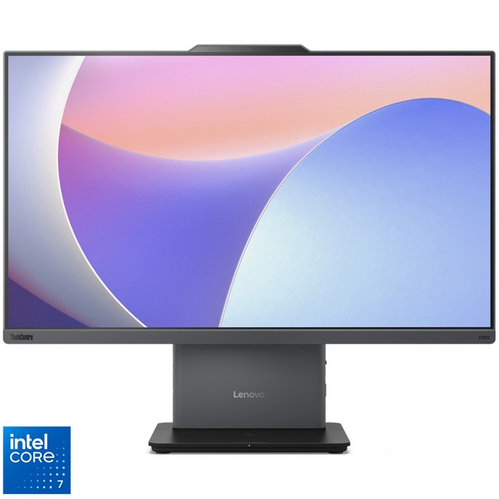 Настолен компютър All-in-One Lenovo ThinkCentre neo 50a 24 Gen 5, Intel® Core 7 240H до 5.2GHz, 23.8" Full HD, IPS, 16GB DDR5, 512GB SSD, Integrated Intel® Graphics, No OS, Luna Grey