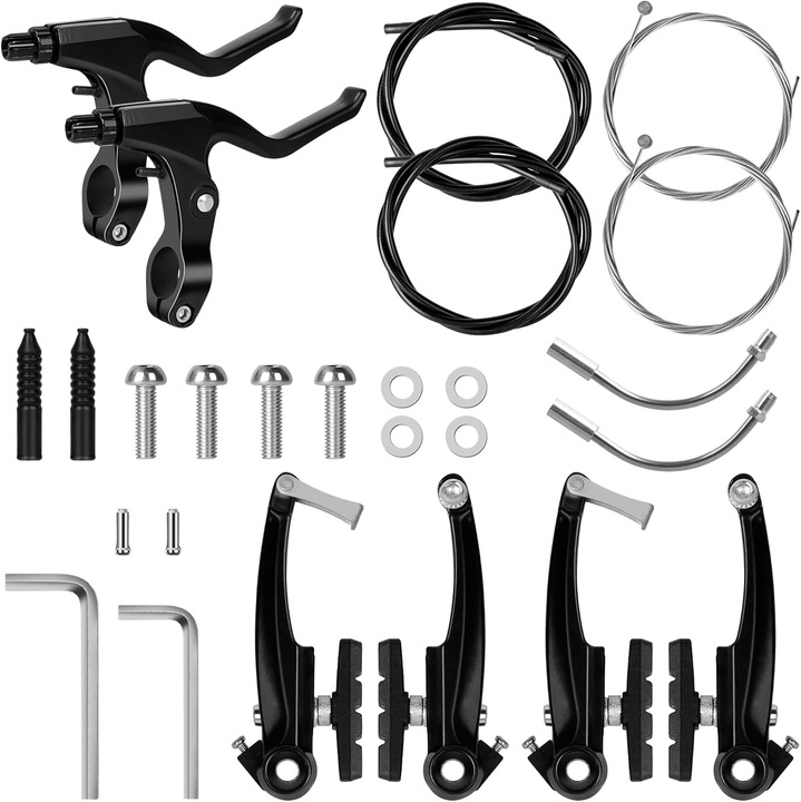 Set frane bicicleta aluminiu V-frane fata-spate, manete, cabluri