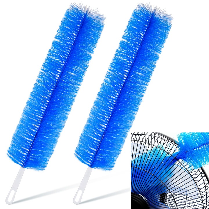 Set 2 perii curatare ventilator, plastic, microfibra, albastru, 40x8.9cm