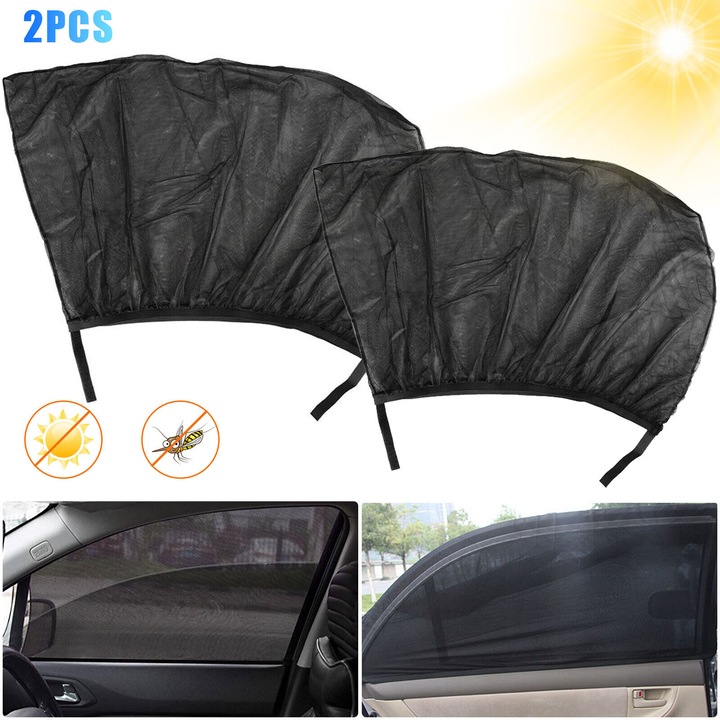 Plasa De Parasolar Auto, Parasolar Pentru Geam Spate Auto, Parasolar Pentru Copii, Set De 2 Plase Respirabile Cu Protectie Uv Pentru Bebelusi, Familie, Animale De Companie, Acopera Geam Complet