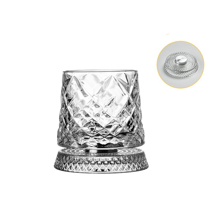 Pahar whisky cristal rotativ 260ml transparent
