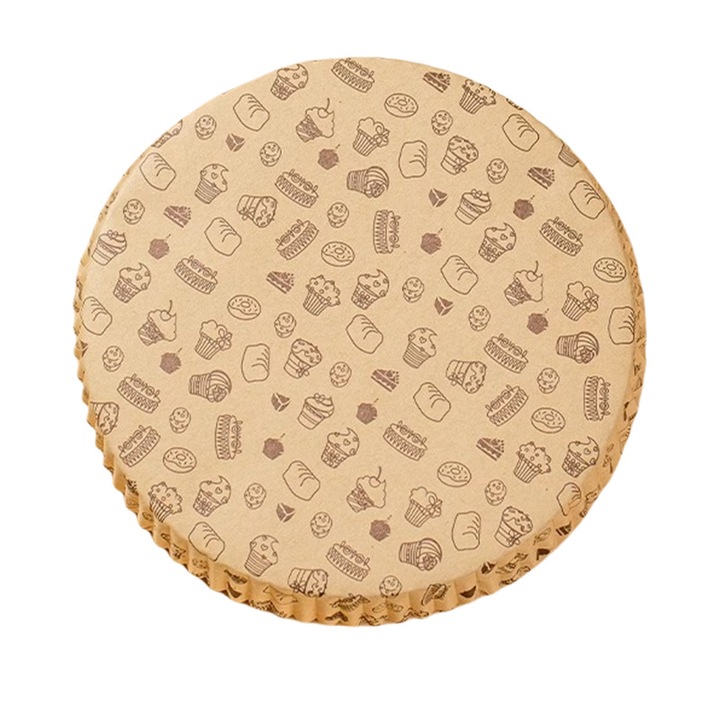 Set 100 Foi de copt rotunde, 7 inch, rezistente la ulei, neaderente, bej