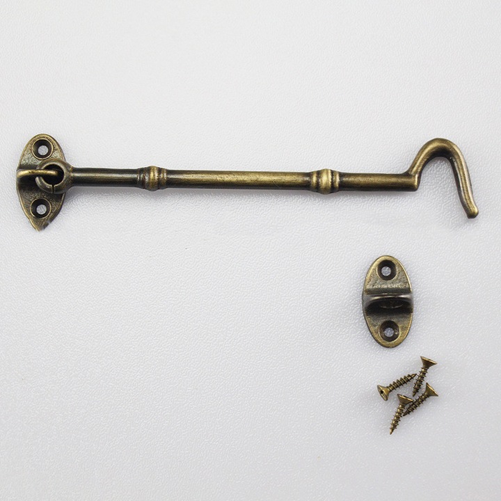 Tömör sárgaréz ajtókilincs, rusztikus design, 15x5cm