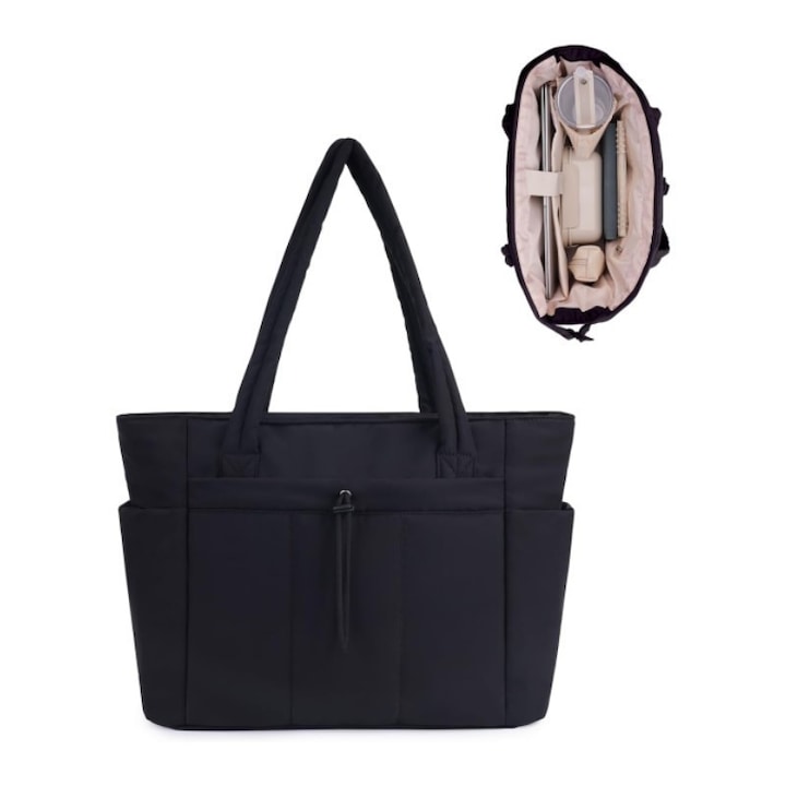 Laptoptáska 15.6 hüvelyk, 1.18L palacktartó rekesz, 20L, fekete, 40x16x31cm