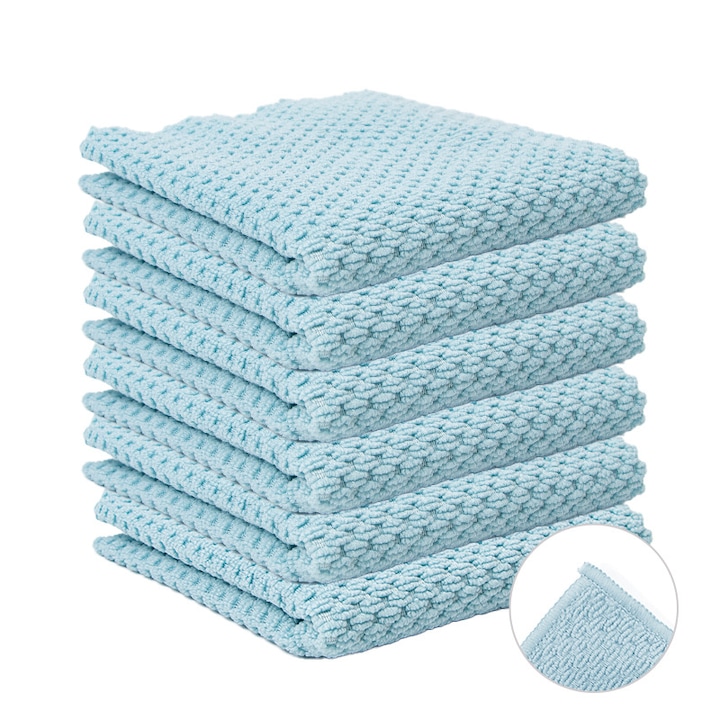 Konyharuhák, 100% mikroszálas, 30x30cm, aqua színű, nedvszívó