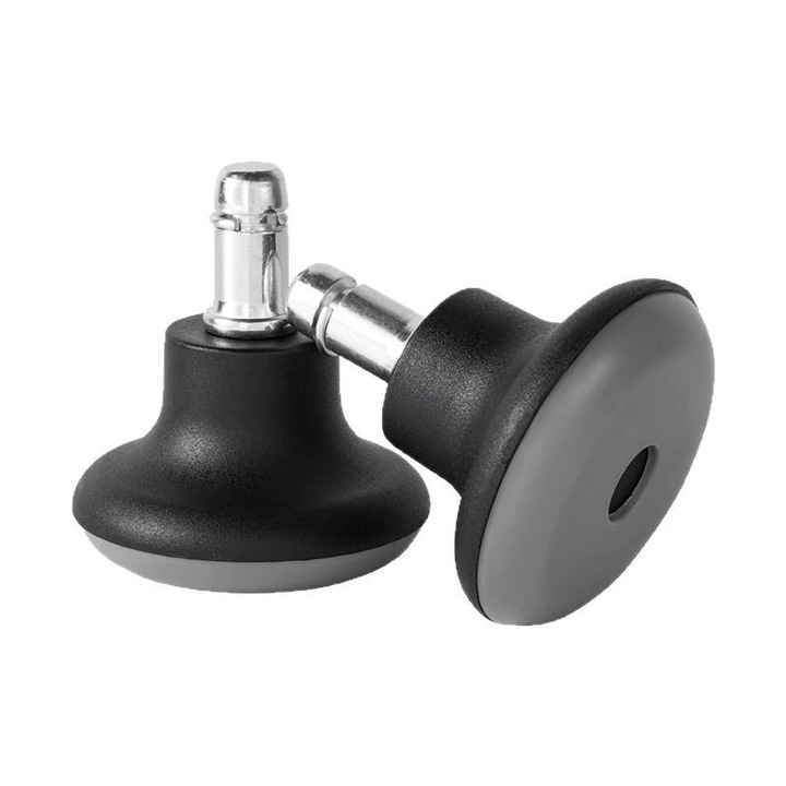 Picioare de schimb pentru scaun birou, set 5 bucati, negru, cu paduri PVC adezive