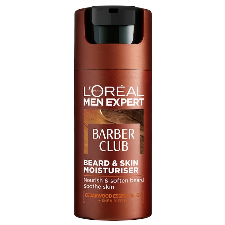 Crema hidratanta si calmanta L'Oreal Paris Men Expert Barber Club pentru barba si tenul barbatilor, potrivita pentru tenul sensibil, format XXL, 100 ml