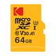 Kodak Ultra Performance microSD memóriakártya 64 GB, UHS-I U3 V30 A1 Class 10, akár 100MB/s sebesség, ideális 4K-hoz, okostelefonokhoz és drónokhoz. SD adaptert tartalmaz