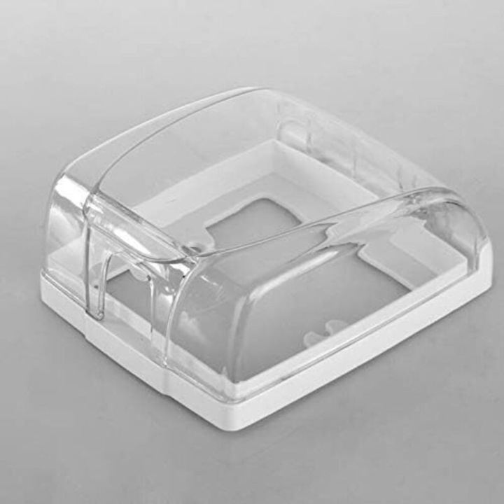 Capac de protectie pentru priza 260815BM4007, PC ignifug, etans IP44, rezistent la caldura pana la 130°C, alb/transparent, 85×85×45 mm, 1 buc.