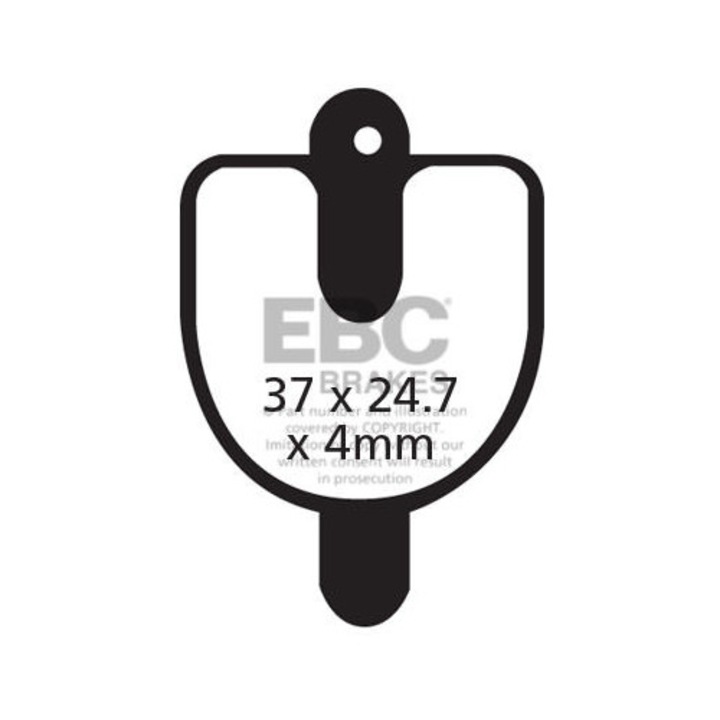 Накладки за велосипедни спирачки EBC Brakes CFA288 органични 24.7x37x4mm