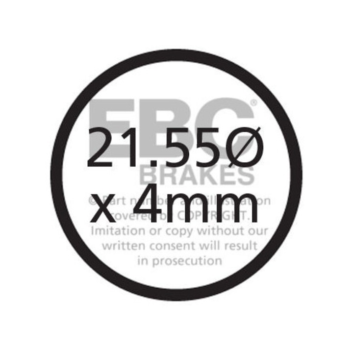 Органични накладки за велосипедни спирачки EBC Brakes 21.55x21.55x4mm