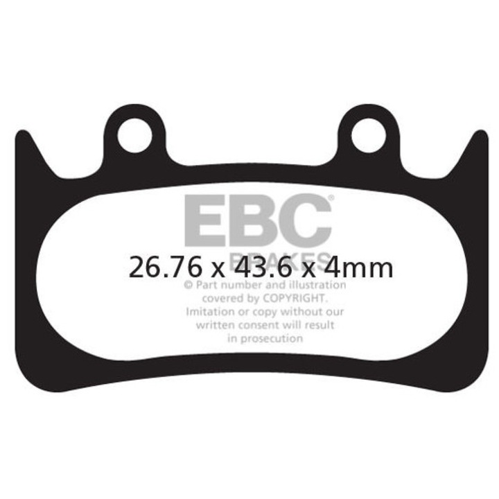 Накладки за велосипедни спирачки EBC Brakes CFA385R органични червени 43.6x26.76x4mm