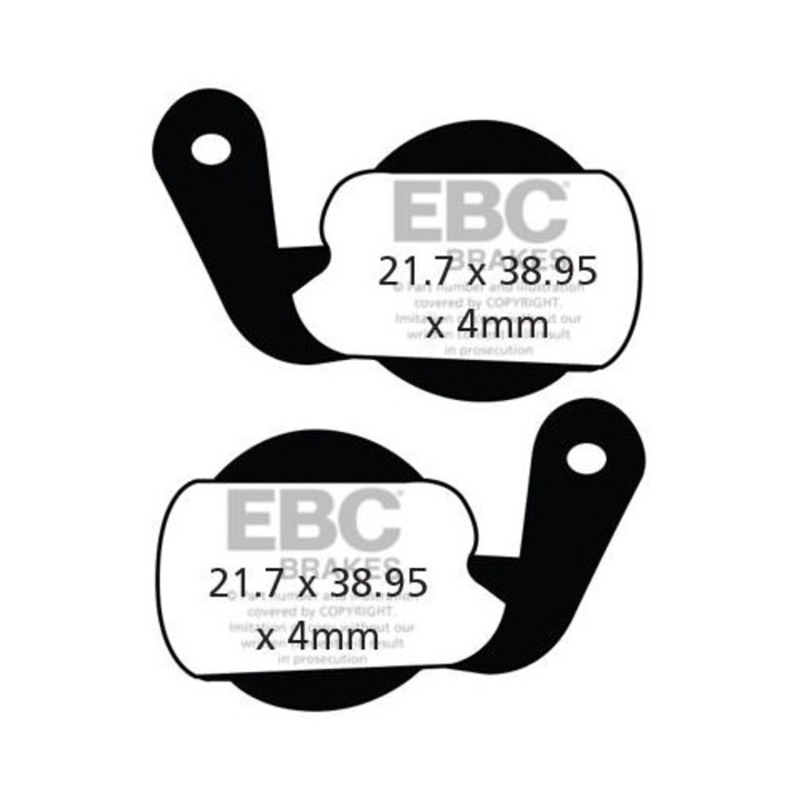Накладки за велосипедни спирачки EBC Brakes CFA451 органични 38.95x21.7x4mm
