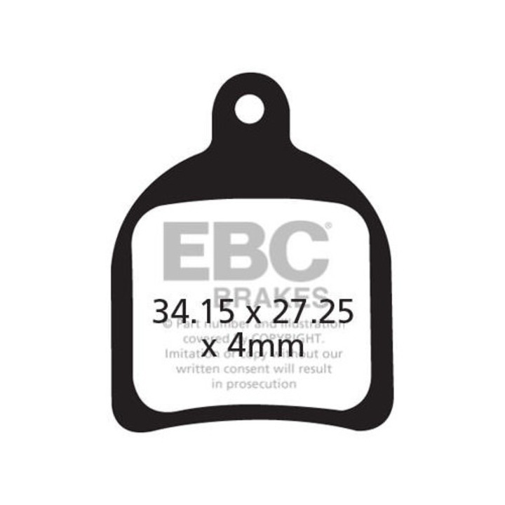 Органични накладки за велосипедни спирачки EBC Brakes 27.25x34.15x4mm