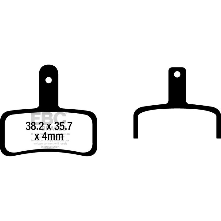 Накладки за велосипедни спирачки EBC Brakes HD-E710, органични, 38.2x35.7x4mm