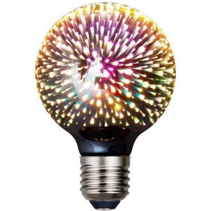 Bec LED vintage Edison G20 3W filament színes meleg fehér 2700K E27