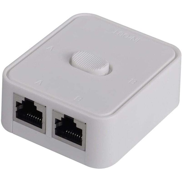 Мрежов комутатор с 2 RJ45 порта, двупосочен, черен, компактен