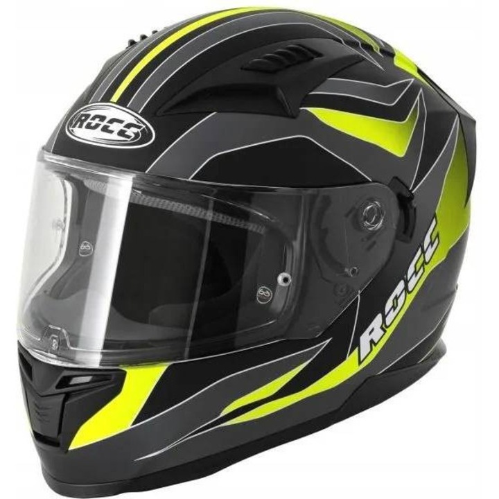Rocc 333 sport motoros sisak, matt szürke neon, 1500g