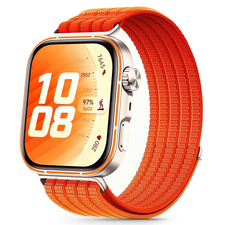 Каишка Tech-Protect Nylon съвместима с Huawei Watch Fit 3 / 4 / 4 Pro / 5 / 5 Pro, Оранжева
