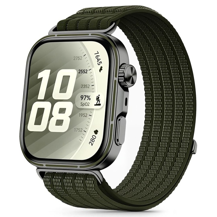 Каишка Tech-Protect Nylon съвместима с Huawei Watch Fit 3 / 4 / 4 Pro / 5 / 5 Pro, Military Green