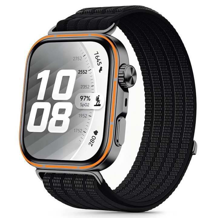 Каишка Tech-Protect Nylon съвместима с Huawei Watch Fit 3 / 4 / 4 Pro / 5 / 5 Pro, Черен