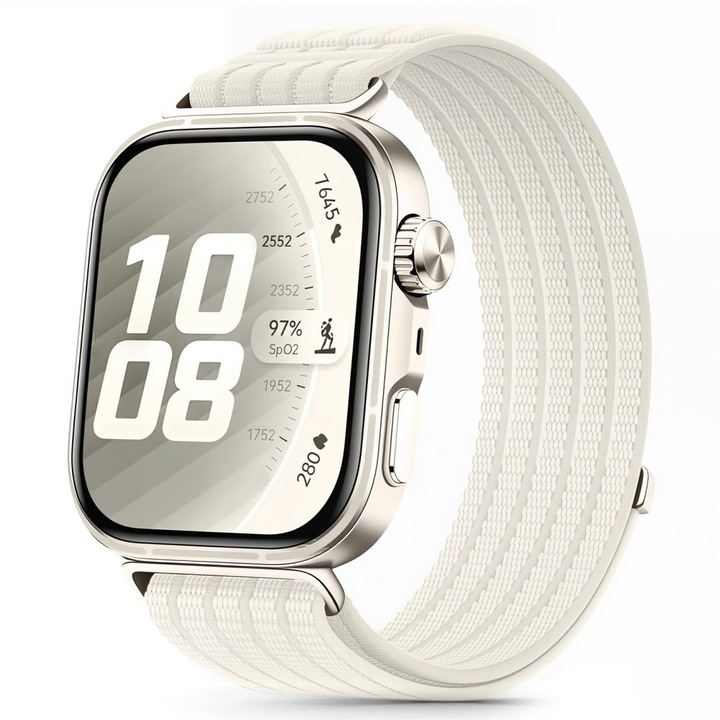 Каишка Tech-Protect Nylon съвместима с Huawei Watch Fit 3 / 4 / 4 Pro / 5 / 5 Pro, Кремава