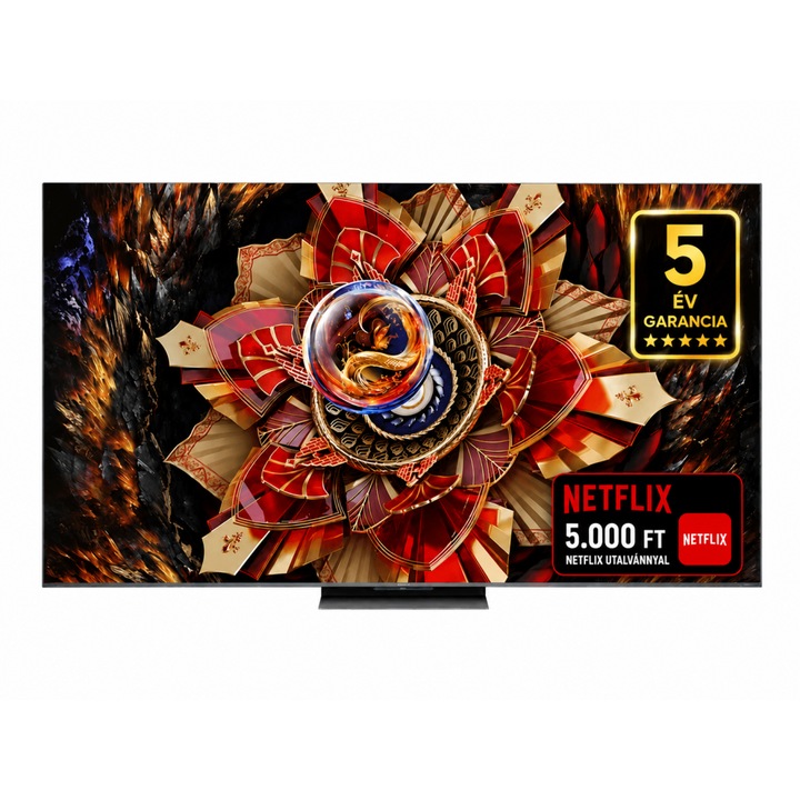 TCL 65" UHD 4K QD-MiniLED Okos TV, HDR, 164 cm képátló, 144 Hz képfrissítés, Wifi, HDMI, Falra szerelhető, Netflix