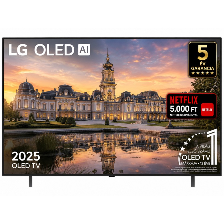 LG 65" UHD 4K OLED Okos AI TV, 164 cm képátló, 120 Hz képfrissítés, Wifi, HDMI, Falra szerelhető, Netflix