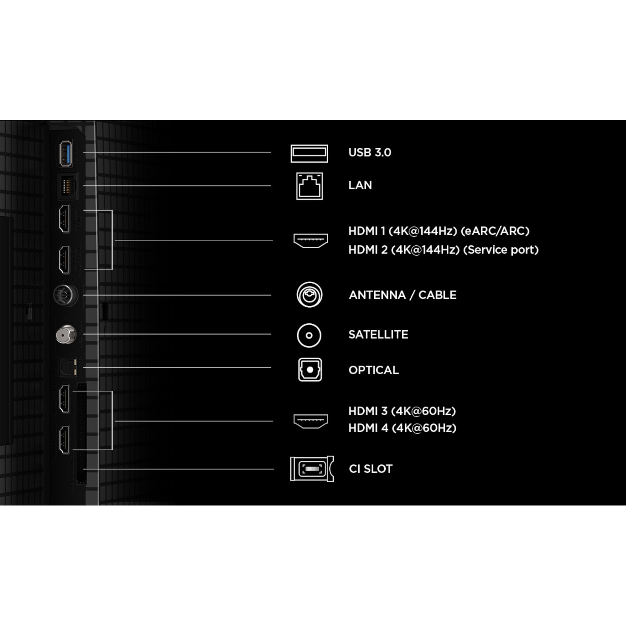 Televizor TCL QD-MiniLed 65T8D, 164 cm, Smart Google TV, 4K Ultra HD, 144Hz, Clasa F