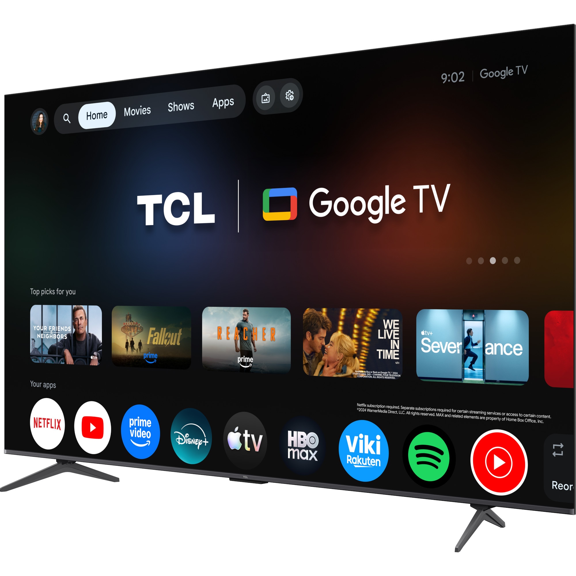 Televizor Smart QLED TCL 85T8D, 215 cm, 4K Ultra HD, Smart Google
