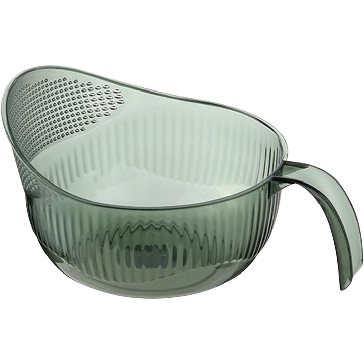 Többfunkciós rizsszűrő 29.3x13cm, finom lyukak, ergonomikus fogantyú, fehér