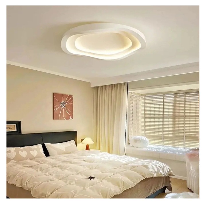 LED плафониера JIJU 88W бяла 48x7.5cm регулируема цветна температура