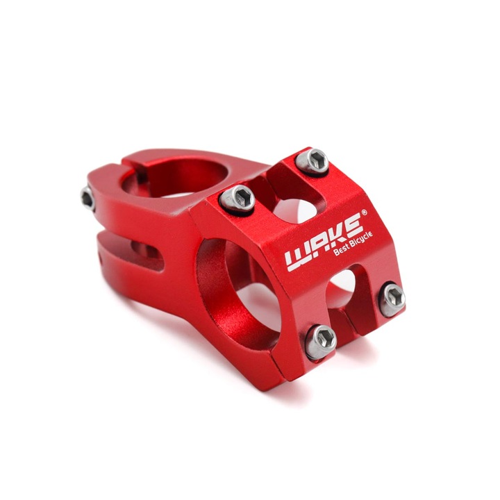 Mostek bicicleta WAKE WAKE aluminiu rosu 28.6x31.8x45mm 131g