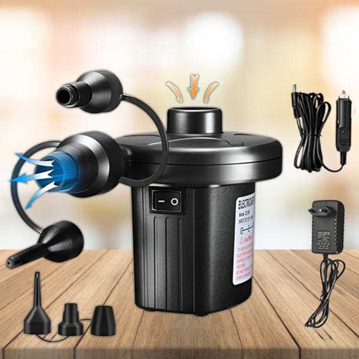 Elektromos légpumpa, gyorsan és egyszerűen fújja fel a felfújható matracot vagy kanapét otthon vagy nyaralás közben, tartozék az autós töltő is - ELECTRICPUMP HOME & MARKER®