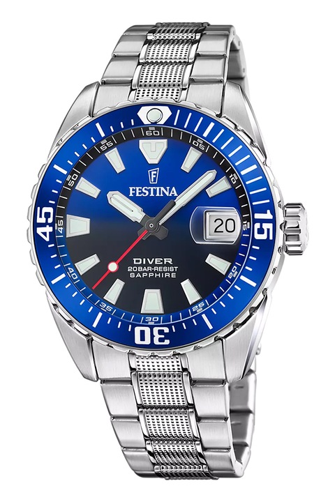 Festina, Ceas din otel inoxidabil cu trei indicatoare, Argintiu
