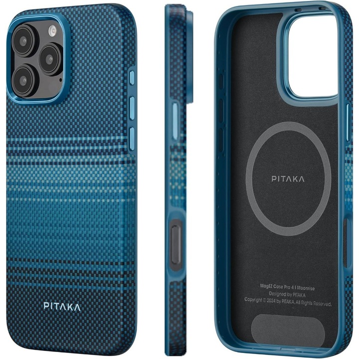 Калъф PITAKA Military-Grade за Apple iPhone 16 PRO MAX, арматид, черен, 0.85-1.84mm