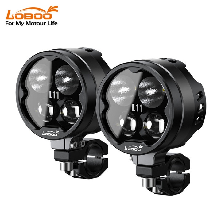 LOBOO L11 LED motorkerékpár fényszórók 15000 lumen állítható fekete szett